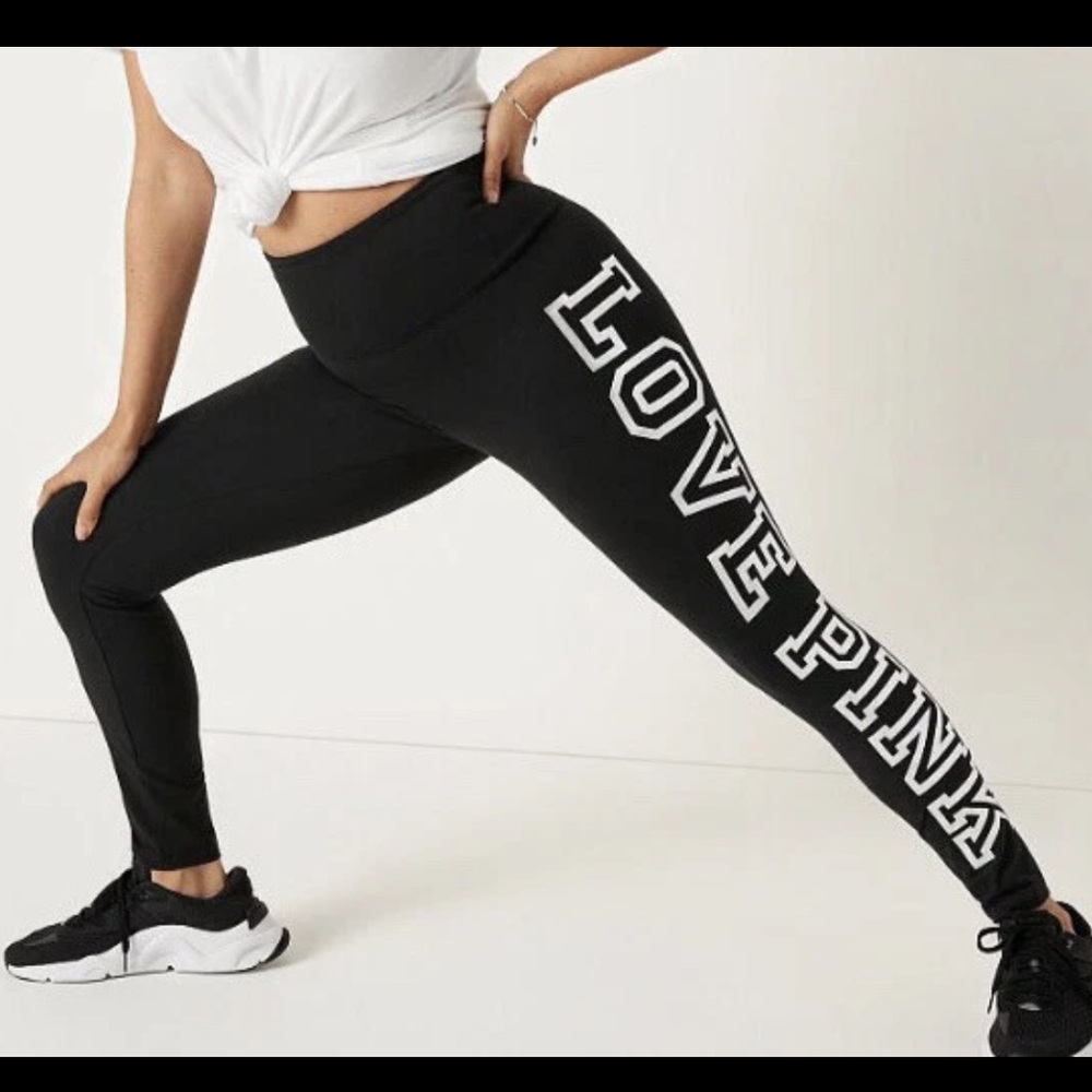 Victoria Secret PINK Women’s High Waisted Black Yoga Leggings Size Large